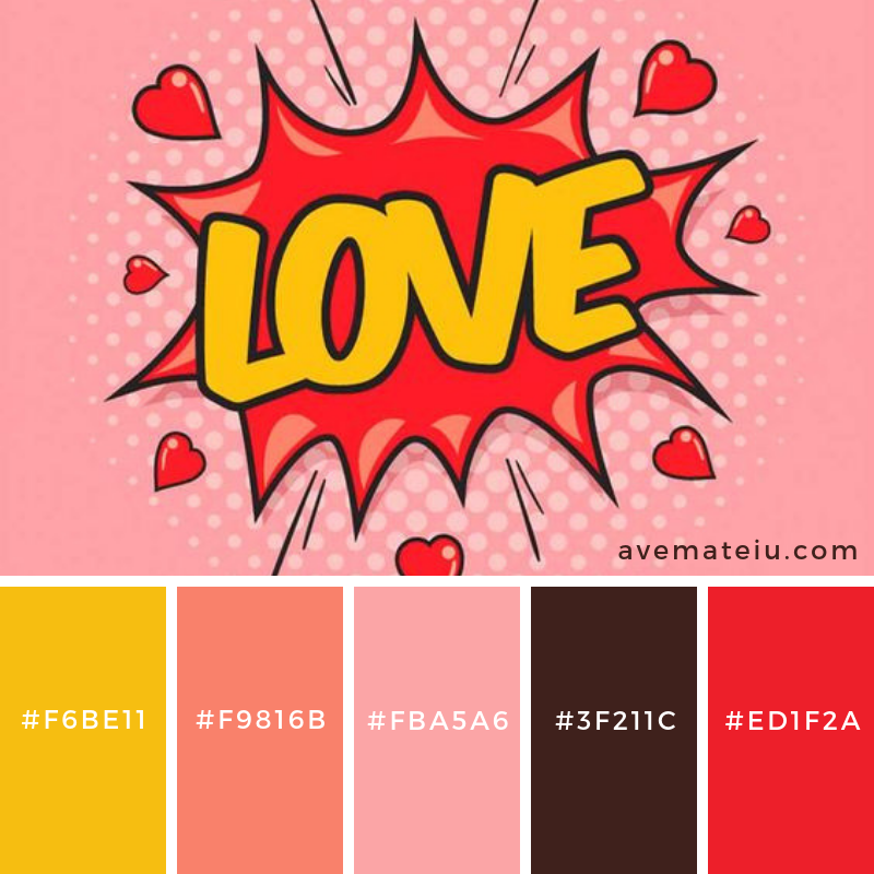 Love Pop Art Color Palette 194 Ave Mateiu